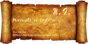 Muntyán Irén névjegykártya